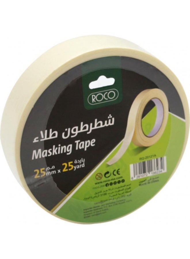 روكو شريط لاصق 25 مم × 25 ياردة، بيج - Image 1
