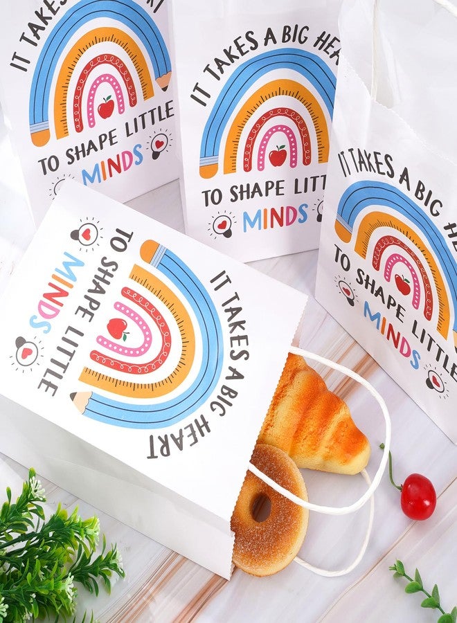 وولاين مجموعة Whaline من 24 كيسًا ورقيًا كرافتًا لتقدير المعلمين، مع 30 ورقة مناديل ورقية، أكياس هدايا للمعلمين بمقابض، أكياس حلوى وهدايا ليوم المعلم، لوازم حفلات العودة إلى المدرسة - Image 5