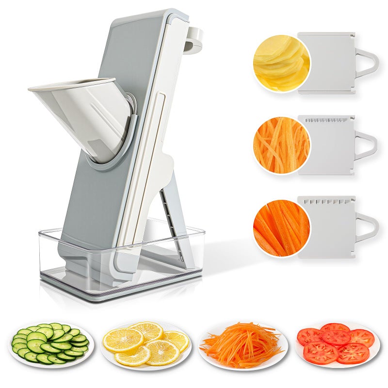 iETH Safe Mandoline Slicer for Kitchen, 4-In-1 Chopper Vegetable Cutter, Mandolin Julienne Slicers for Fruits and Vegetables, Potato Cutter for Fries, Kitchen Gadgets and House Essentials - Image 1