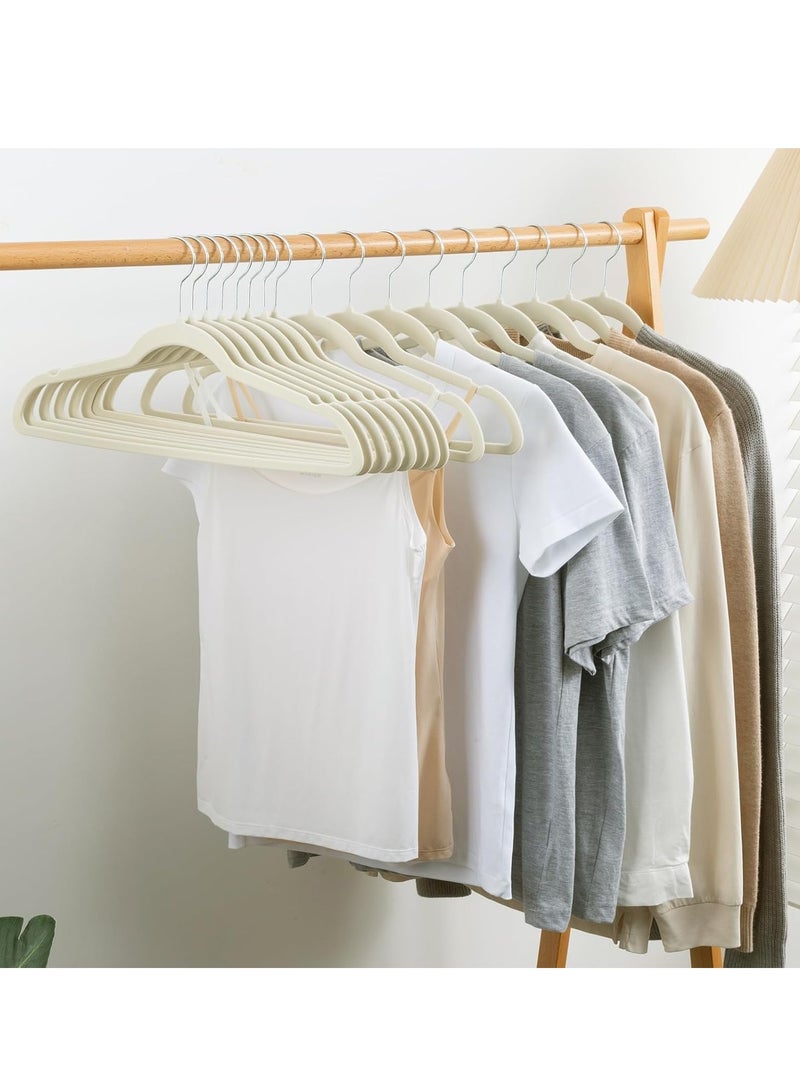 TYCOM Clothes Hangers 100 Pack Velvet Ultra Thin Space Saving Coats Clothes Hangers Non Slip Suit Hangers with 360 Degree Swivel Hook for Jackets Pants Dress Beige. - Image 2