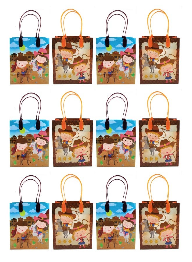 TINYMILLS Western Cowboy Cowgirl Themed Party Favor Bags Treat Bags, 12 Pack - Image 3