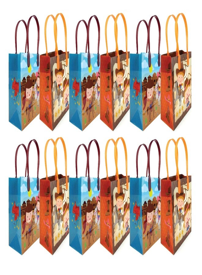 TINYMILLS Western Cowboy Cowgirl Themed Party Favor Bags Treat Bags, 12 Pack - Image 2