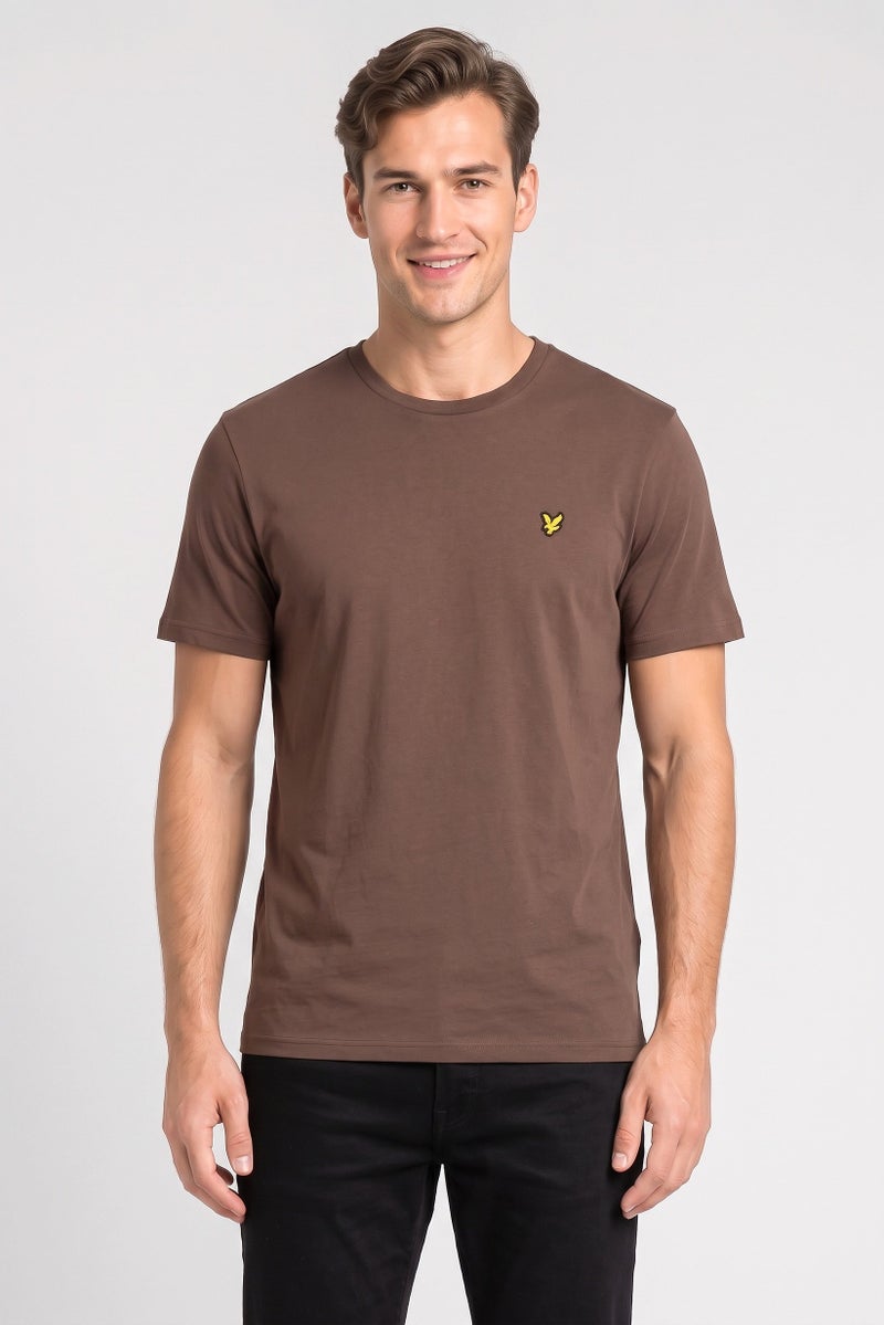 Lyle & Scott Men Crew Neck Brand Logo Short Sleeve T-Shirt, Dark Brown - Image 1