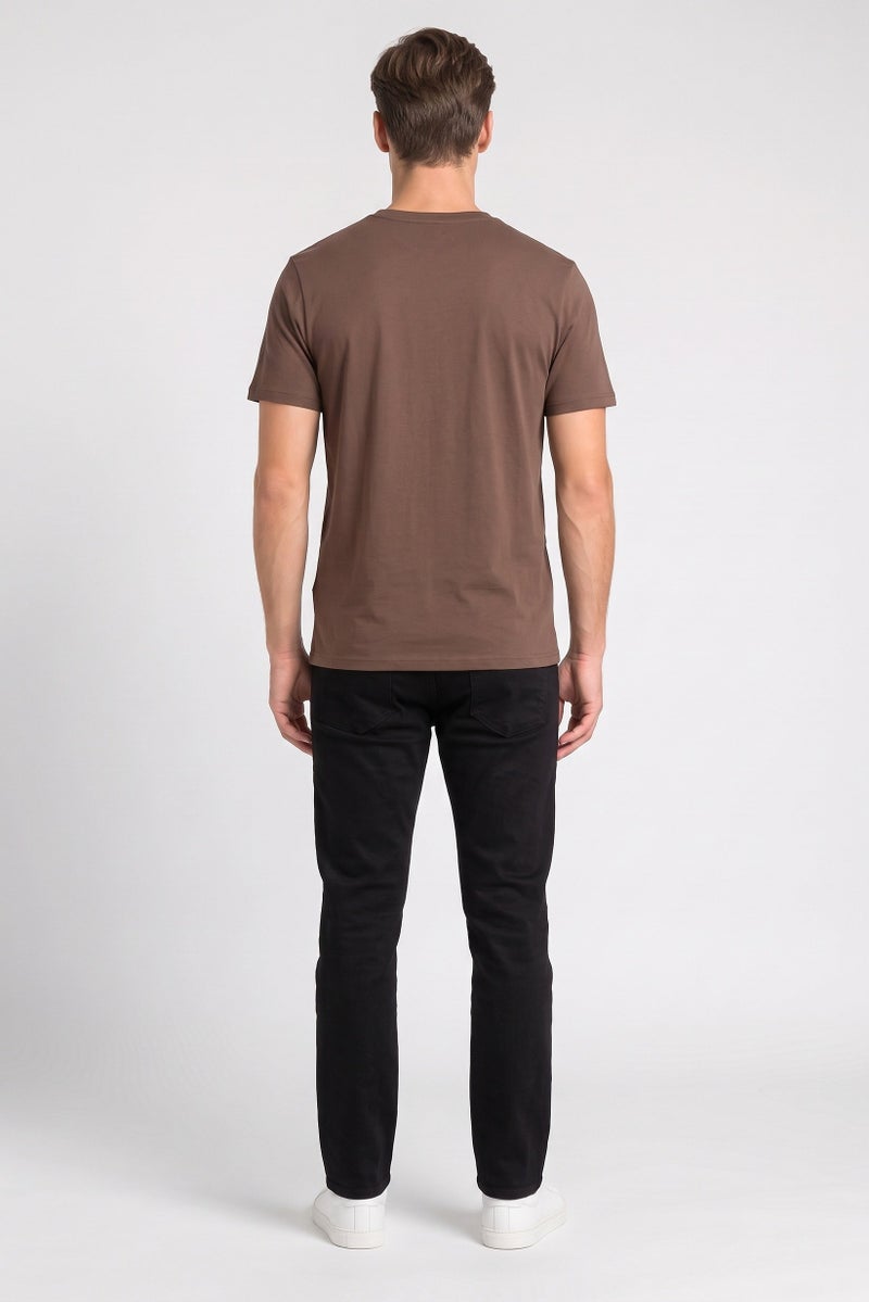 Lyle & Scott Men Crew Neck Brand Logo Short Sleeve T-Shirt, Dark Brown - Image 4