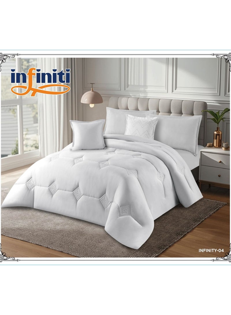 إينفينيتي مفرش سرير نفرين 6 قطع – لحاف ناعم مع شرشف مغاط وتلبيسات مخدات لتجديد غرفة النوم - Image 1