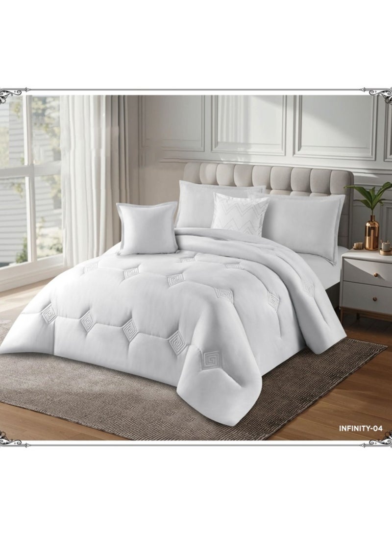 إينفينيتي مفرش سرير نفرين 6 قطع – لحاف ناعم مع شرشف مغاط وتلبيسات مخدات لتجديد غرفة النوم - Image 2