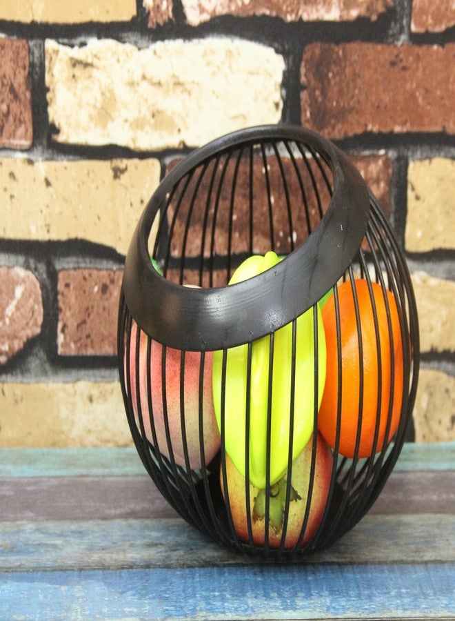 PURI - Round Fruit/Vegetable/Eggs Metal Basket for Dining Table and Hotel Buffet - (Black Color) - Image 2