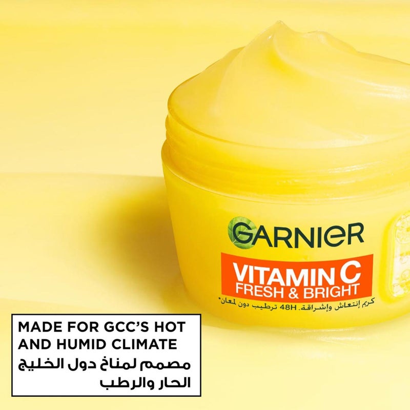 Garnier SkinActive, Fresh & Bright Moisturizer Cream, 4% Vitamin C & Niacinamide, For Dull & Uneven Skin - Image 3