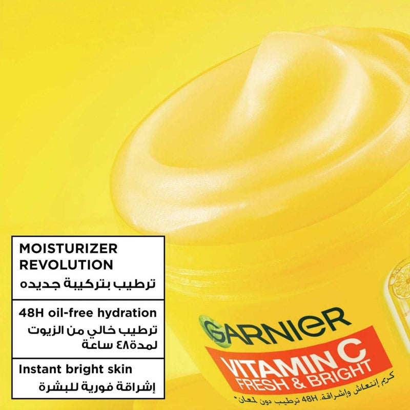 Garnier SkinActive, Fresh & Bright Moisturizer Cream, 4% Vitamin C & Niacinamide, For Dull & Uneven Skin - Image 2