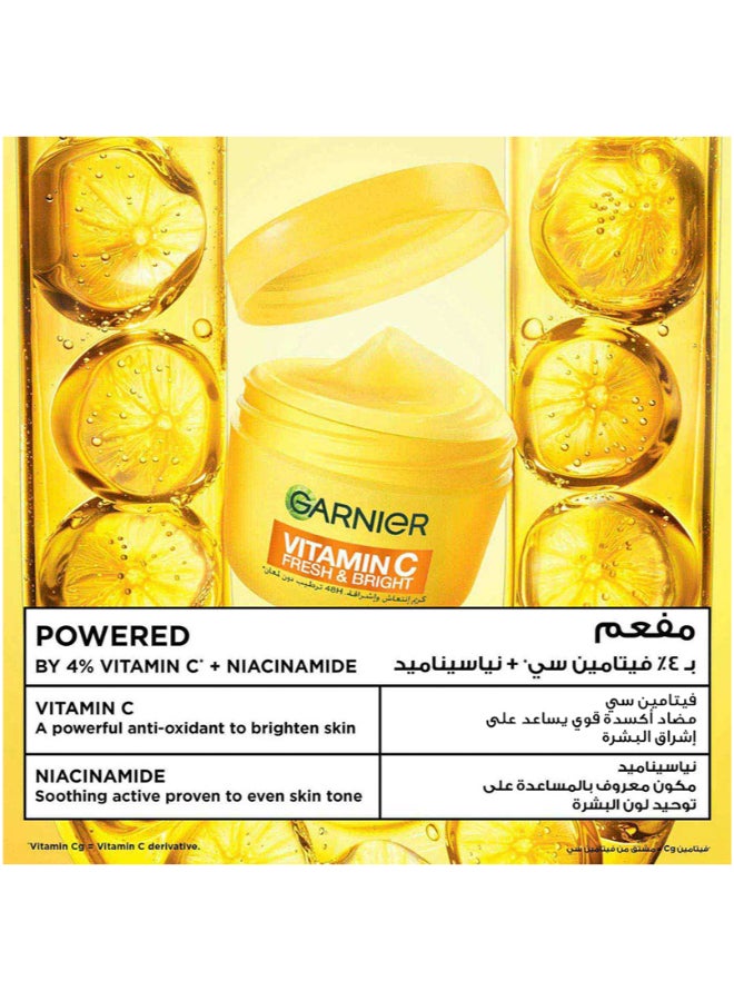 Garnier SkinActive, Fresh & Bright Moisturizer Cream, 4% Vitamin C & Niacinamide, For Dull & Uneven Skin - Image 4