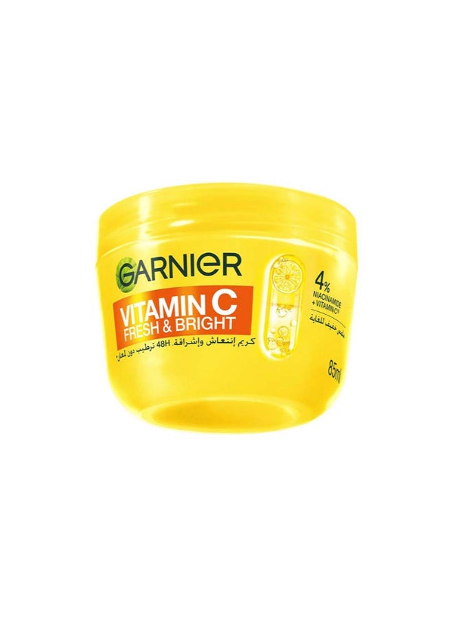 Garnier SkinActive, Fresh & Bright Moisturizer Cream, 4% Vitamin C & Niacinamide, For Dull & Uneven Skin - Image 1
