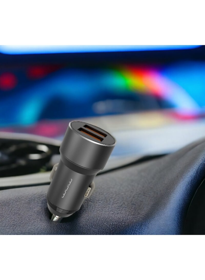 دبليو يو دبليو شاحن سيارة سريع بمنفذي USB 2.4 أمبير 2USB - Image 4