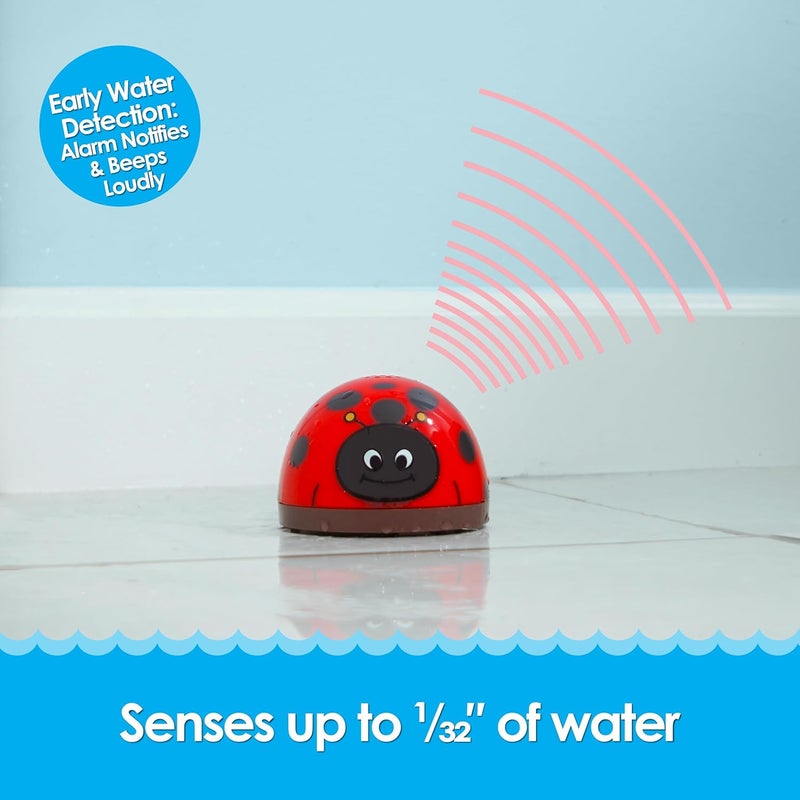 SCS Direct Water Leak Bug Monitoring Sensor with Alarm 6 Pack - Electronic Flood Detector for Kitchen & Basement- Detects as Little as 1/32" of Liquid - Overflow Alert Beeps Loudly - XMAS Gift for New Homeowners - Image 2