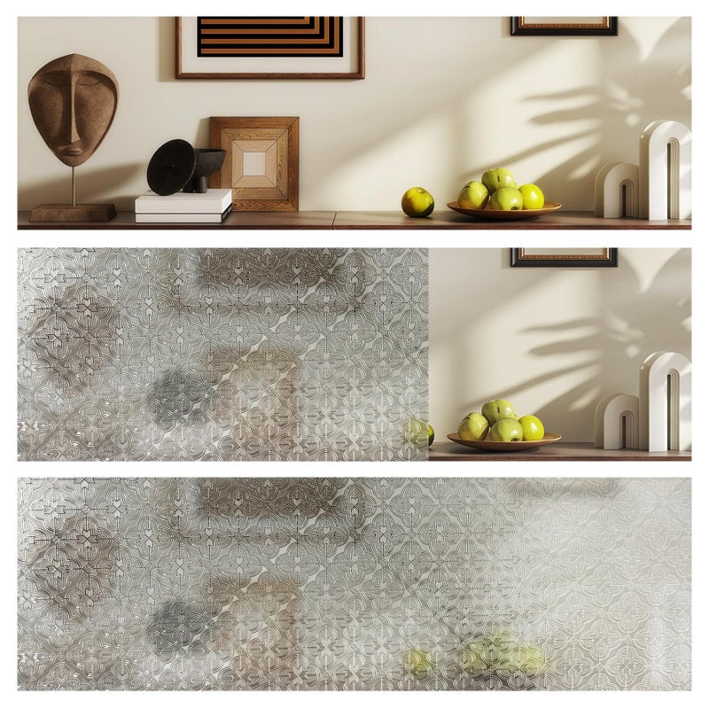 ADD.HERES Window Privacy Film Home Room Bathroom Spring Decor Car Decorations, Stained Glass Window Film, Static Cling Window Film, Window Tint (Starburst, 17.5" x 78.7") - Image 4
