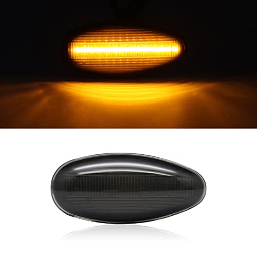 Mynoway LED Side Marker Light Replacement for Silverado 2500HD/ 3500HD 2001-2014, Sierra 2500HD/ 3500HD 1999-2014 Dually Pickup Truck, Smoked Lens Front Rear Side Fender Position Lamp Replacement Kit - Image 2