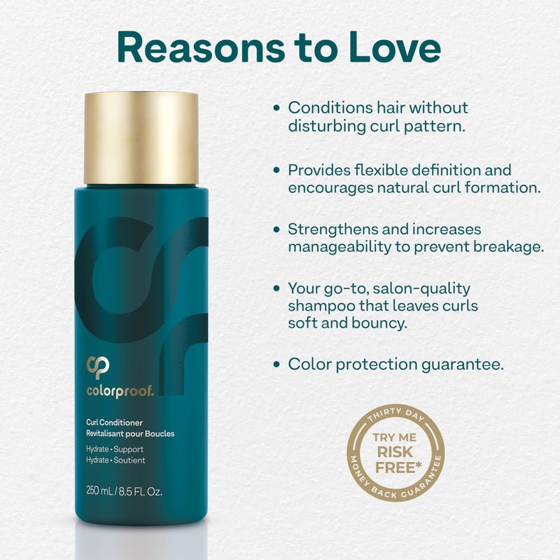 Colorproof Curl Conditioner for Women 8.5 Fl. Oz. Sulfate Free Conditioner for Curly Hair that Nourishes, Smooths, and Strengthens for Vibrant Curls and Waves, White Tea Scent - Image 3