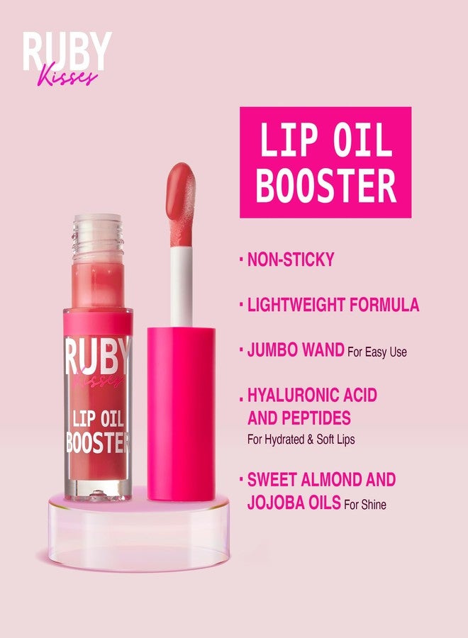 Ruby Kisses Lip Oil Booster, Hydrating Lip Gloss with Nourishing Natural Oil Blend, Jumbo Wand for Easy Application, Non-Sticky Formula (Rosewood) - Image 3