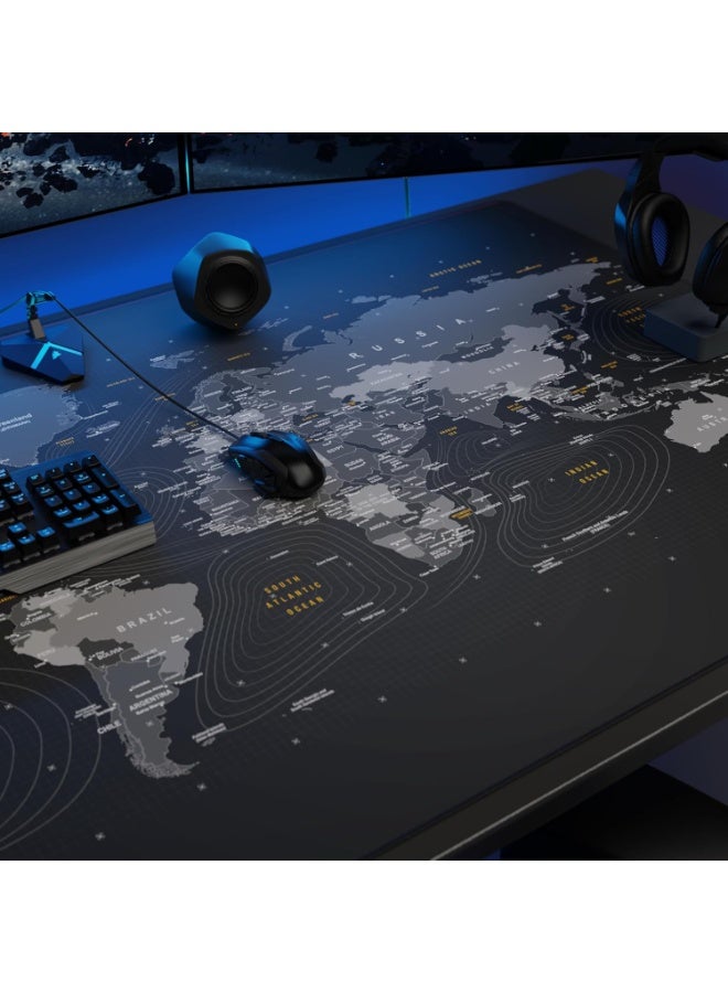 XXL Mouse Mat - Speed Gaming Mouse Pad - 1200 x 800 x 3mm - Extra Large Table Mat - World Map Design for Improved Precision and Speed - Image 2