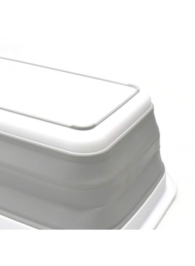 SAMMART SAMMART 9.2L (2.37Gallon) Collapsible Tub - Portable Outdoor Picnic Basket/Crater - Foldable Shopping Bag - Space Saving Storage Container (M, Gray)