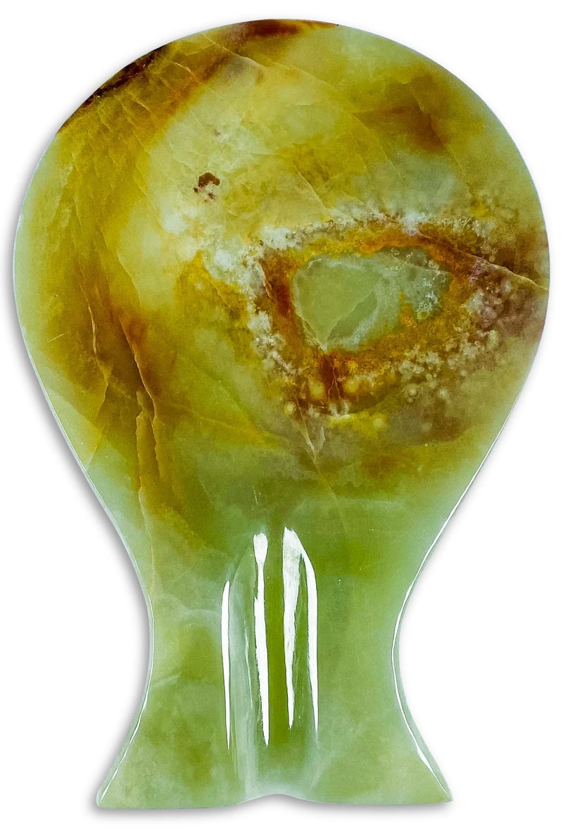 TheWolfard Luxury Handmade Multi Green Calcite Crystal Spoon Rest for Kitchen Counter, Best Spatula Holder for Kitchen Accessories & Housewarming Gifts. - Image 3