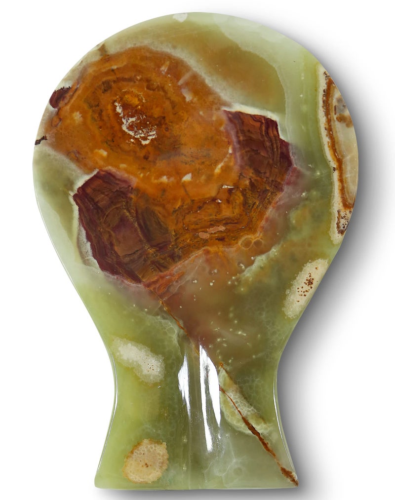 TheWolfard Luxury Handmade Multi Green Calcite Crystal Spoon Rest for Kitchen Counter, Best Spatula Holder for Kitchen Accessories & Housewarming Gifts. - Image 1