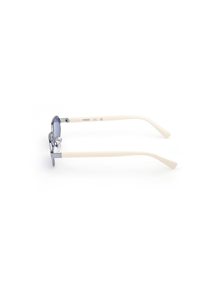 GUESS FULL RIM UNISEX ASYMMETRICAL BLUE METAL SUNGLASSES - Image 2