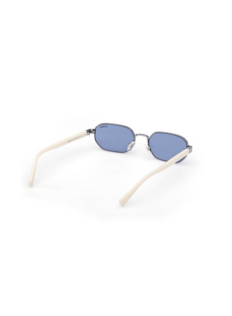 GUESS FULL RIM UNISEX ASYMMETRICAL BLUE METAL SUNGLASSES - Image 5