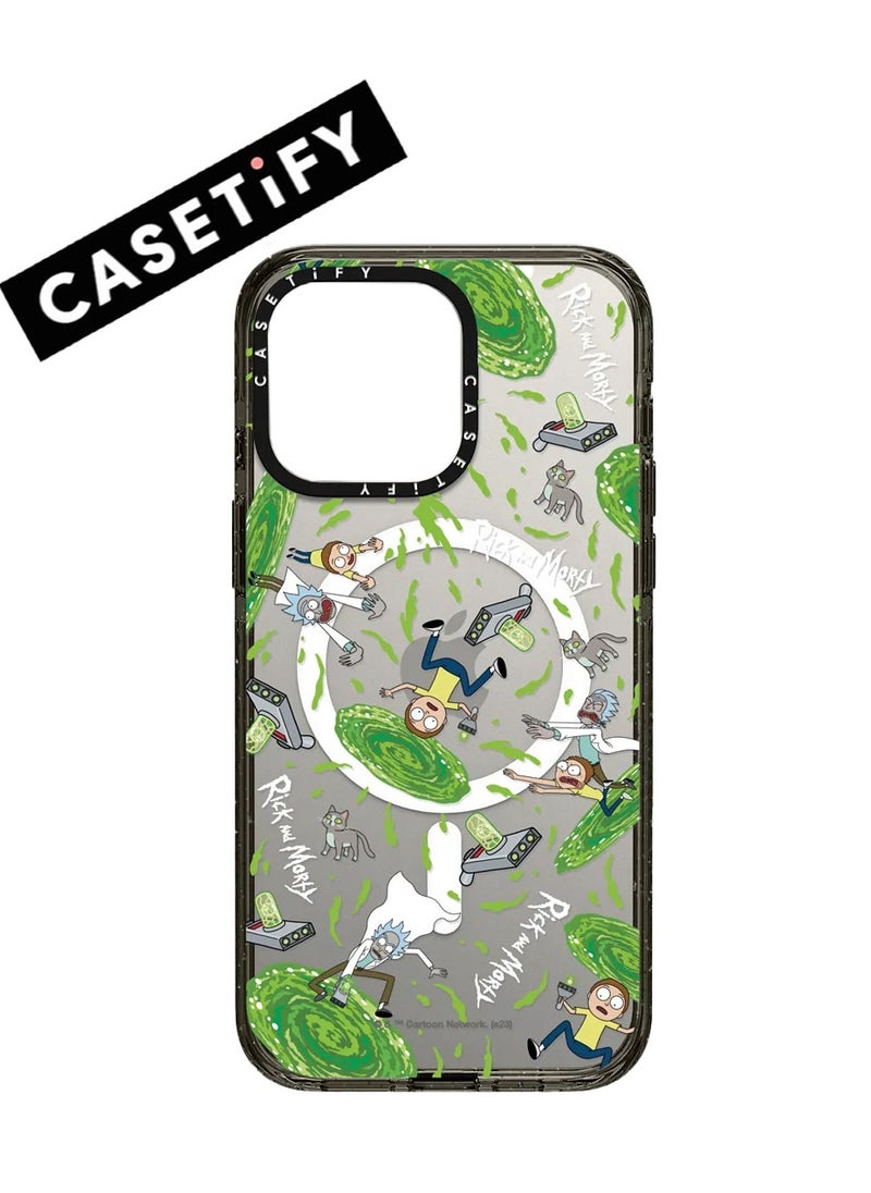 Casetify Apple iPhone 15 Case,Rick and Morty Stick Magnetic Adsorption Phone Case - Semi transparent 