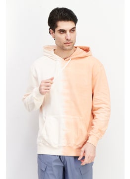 Sovereign Code Men Hooded Long Sleeve Tie Dye Printed Sweatshirt, Pink  - Image 1