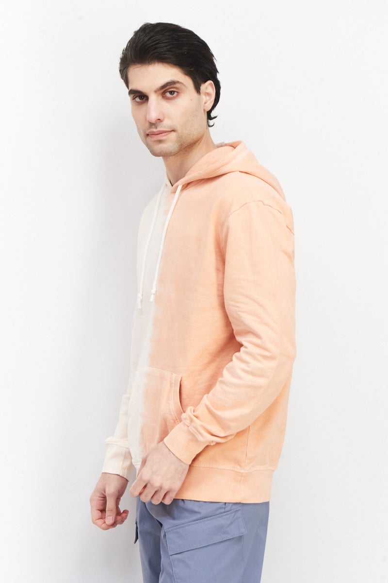 Sovereign Code Men Hooded Long Sleeve Tie Dye Printed Sweatshirt, Pink - Image 2