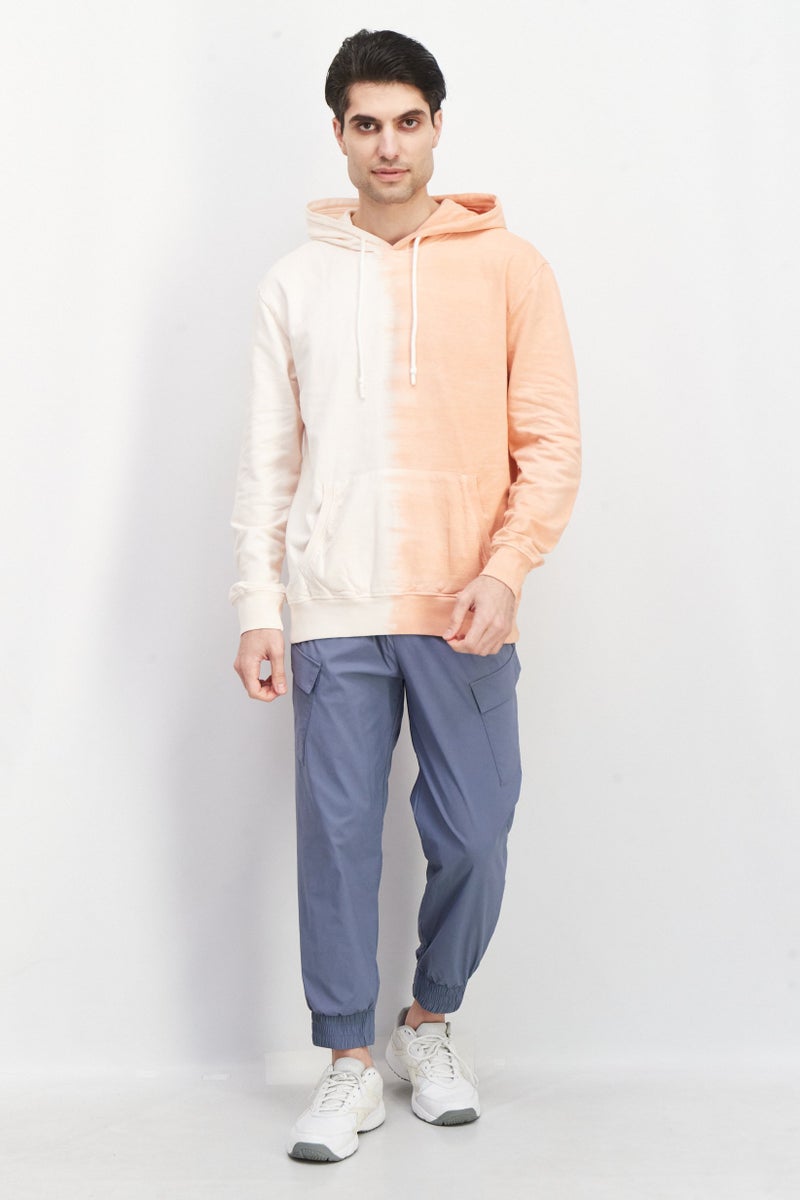 Sovereign Code Men Hooded Long Sleeve Tie Dye Printed Sweatshirt, Pink - Image 2