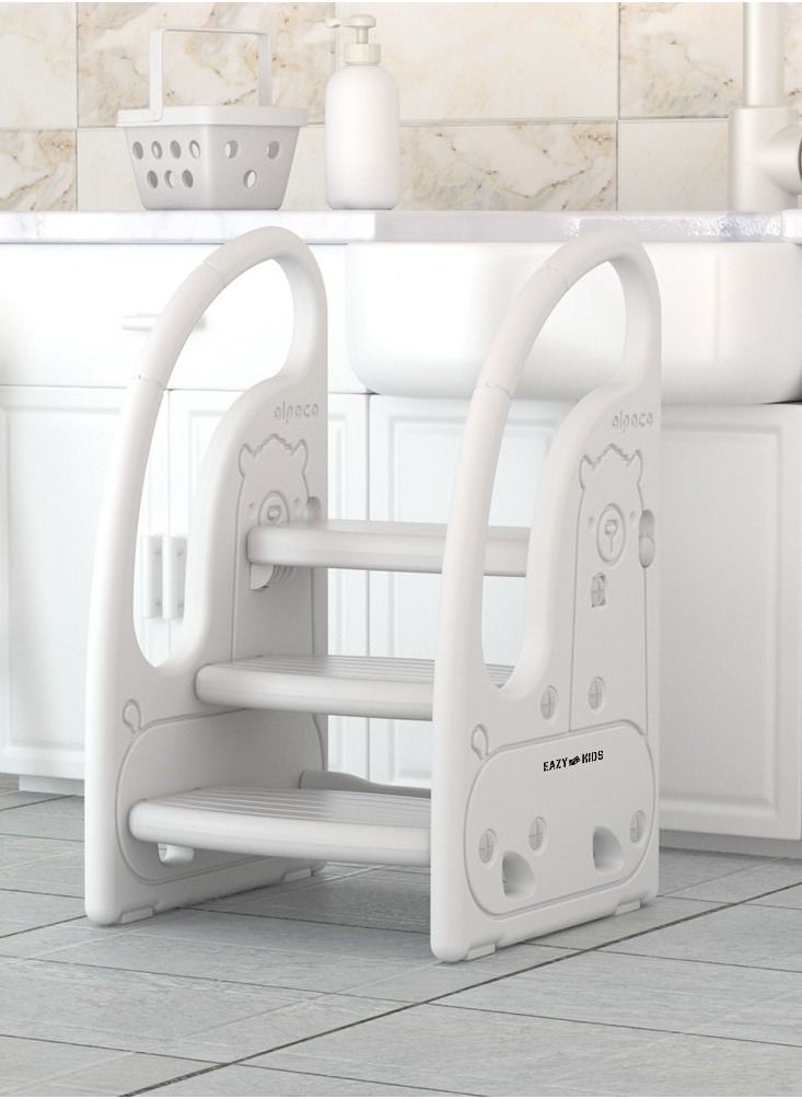 Eazy Kids - 3 Step Stool - Grey - Image 1