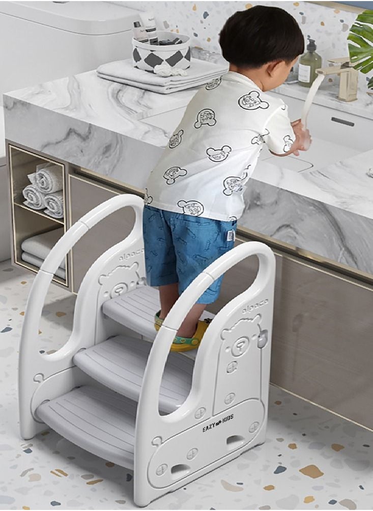 Eazy Kids - 3 Step Stool - Grey - Image 1