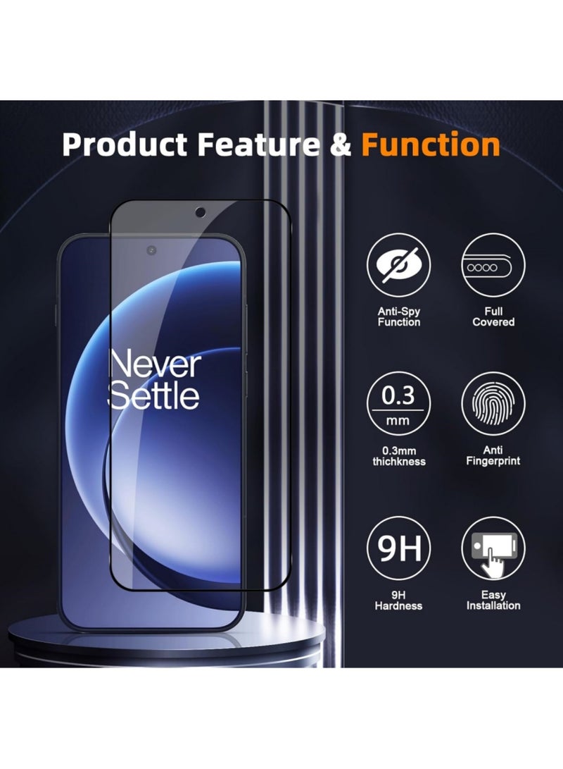 Adando [2 Pack] Privacy Screen Protector for OnePlus 15,  9H Hardness Anti Spy Tempered Glass Film, Anti-Scratch Easy Installation Tempered Glass Film - Image 2