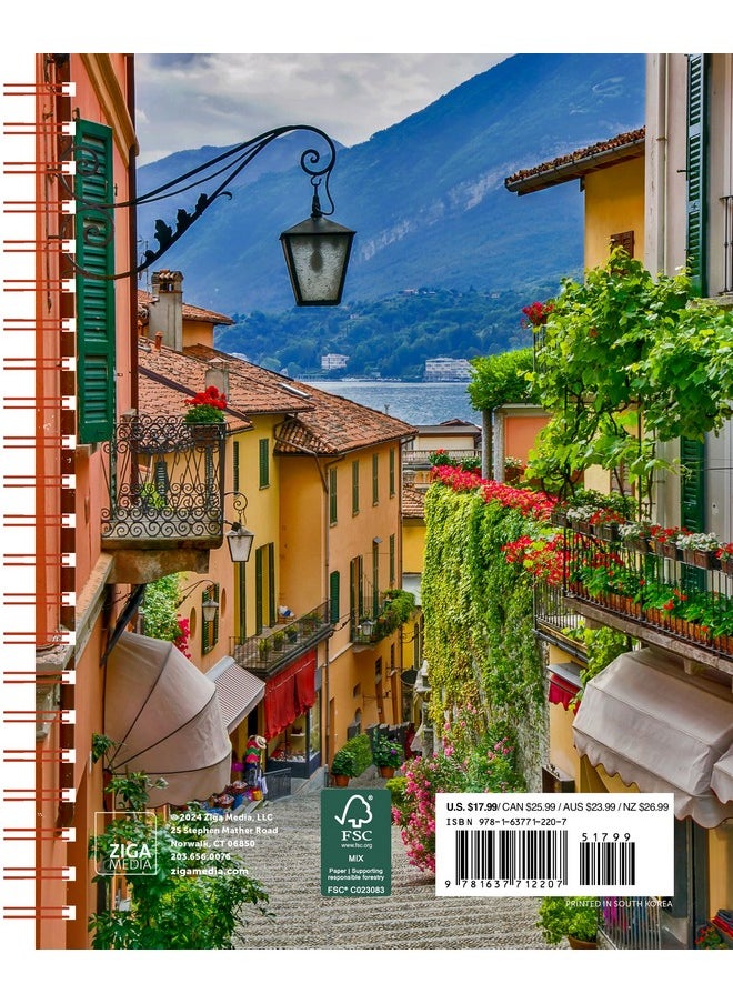 Ziga Media Italy Weekly Engagement Calendar 2025, Planner 6.5" X 8.5" Spiral Bound  - Image 2