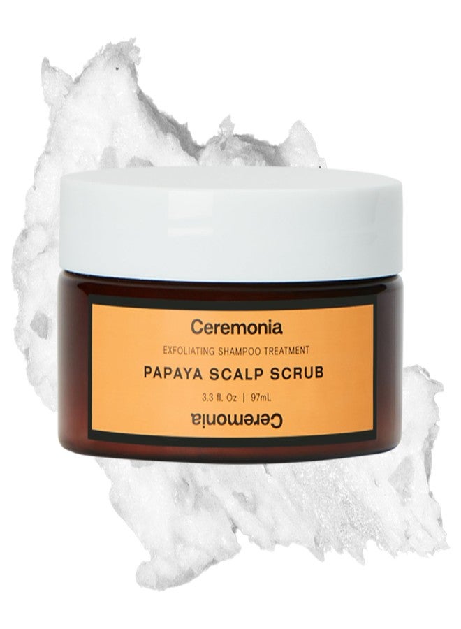 Ceremonia Papaya Scalp Scrub Exfoliating Shampoo Treatment with Papaya Enzymes Pink Salt Detox, 1.69 Fl. Oz. | 50 mL. - Image 1