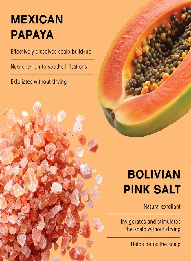 Ceremonia Papaya Scalp Scrub Exfoliating Shampoo Treatment with Papaya Enzymes Pink Salt Detox, 1.69 Fl. Oz. | 50 mL. - Image 5