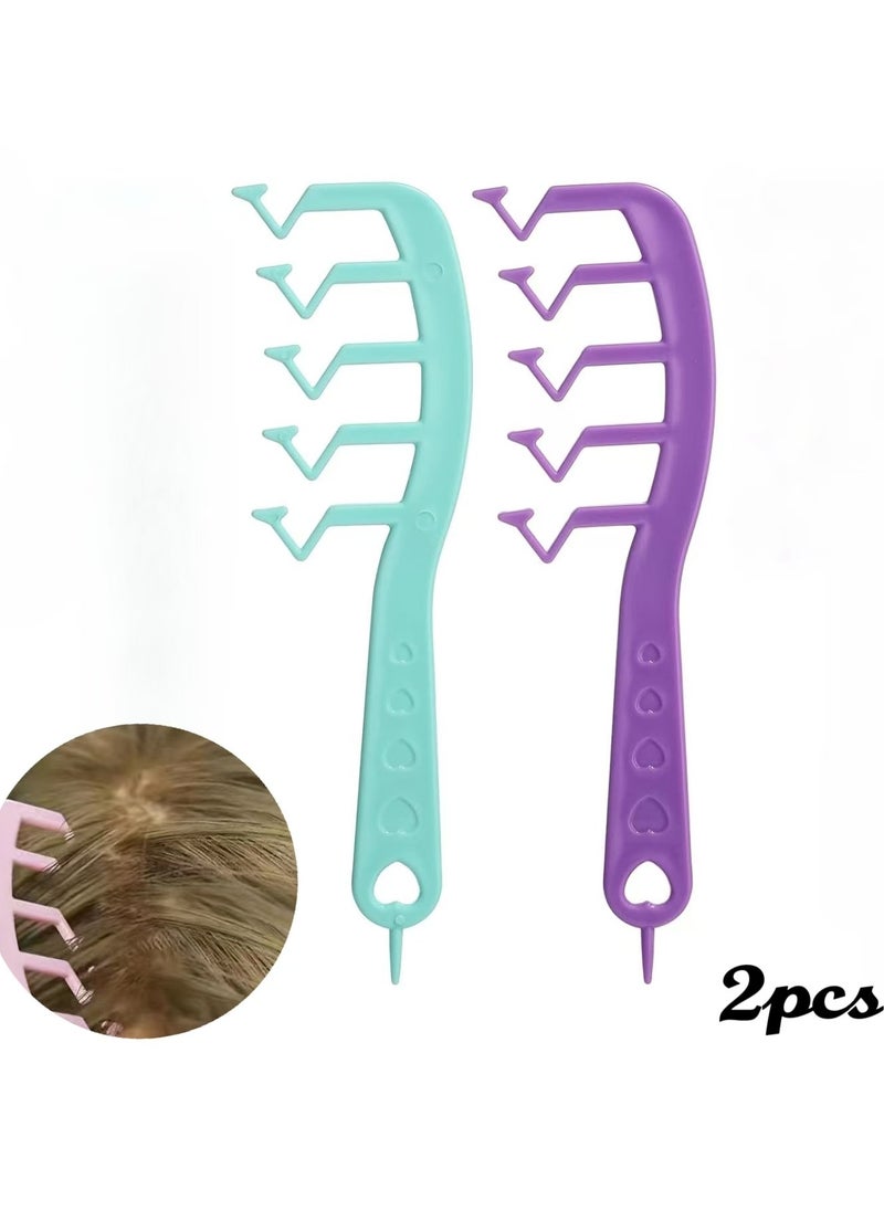 Generic V-Shaped Comb Distribution Seam Comb Hair Volume Artifact Comb,Hair Root Fluffy, Wide Tooth Large Hair Detangling Comb, Hair Styling Tool for Create Hairline(2Pcs)  - Image 1