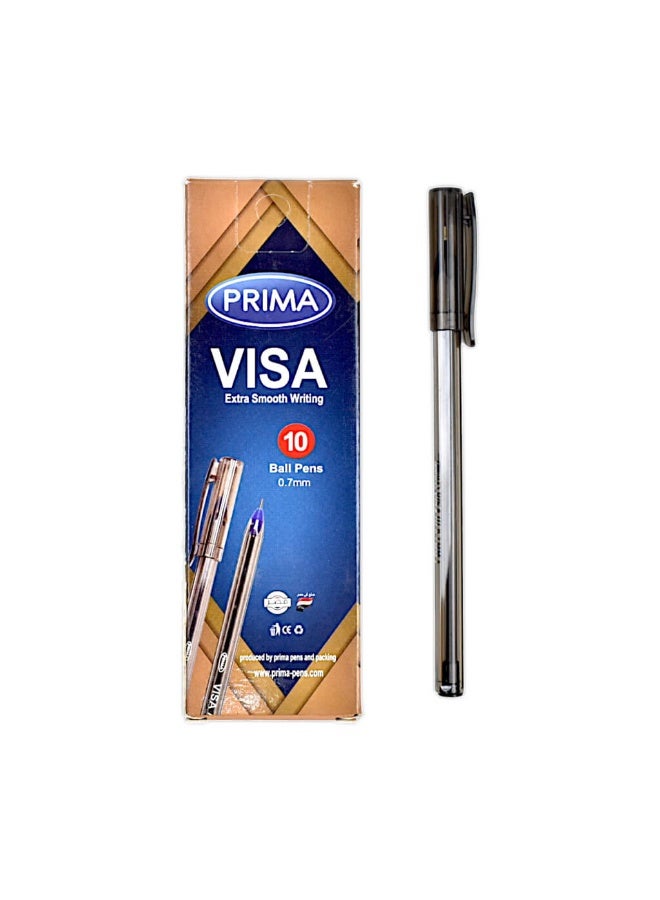 Prima Visa Pens 0.7mm black and blue 10 Pens (2 pack) - Image 2