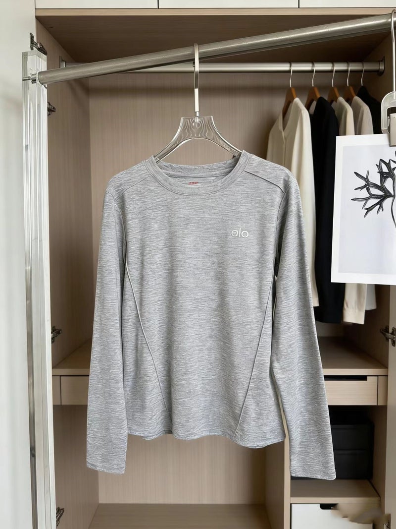 Alo Casual Long Sleeve T-Shirt - Spring 2026 New Arrival, Women's Sporty All-Match Crew Neck Short  Sleeve