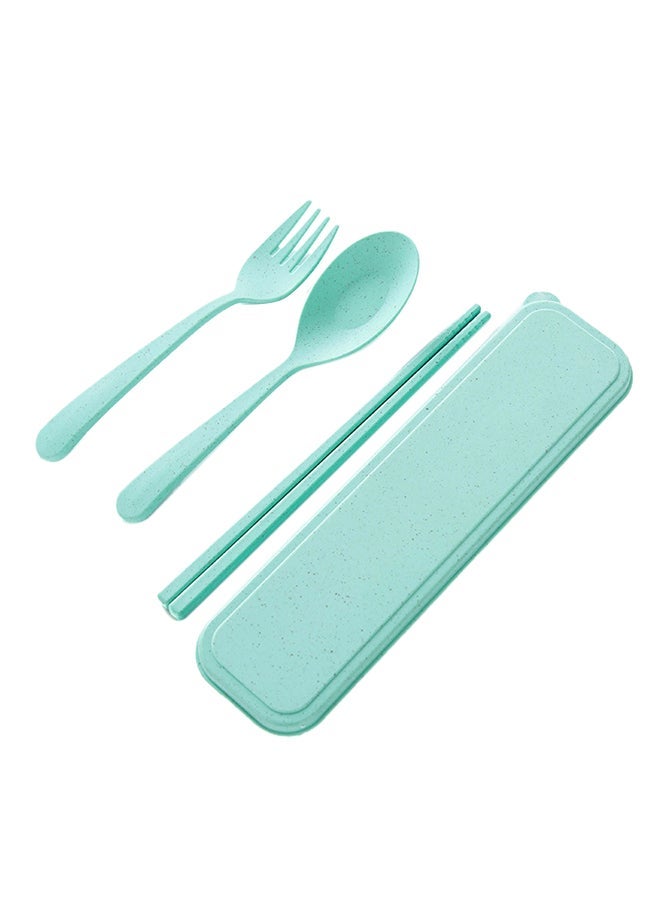 NIBEMINENT Creative Wheat Straw Tableware Three Sets Green