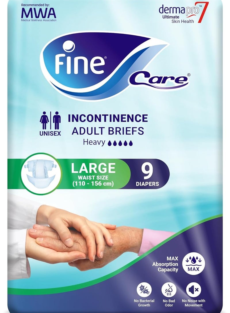 Care Adult Incontinence Diaper Briefs Large Size 100 156Cm 9 Diapers