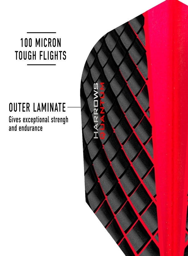Harrows Quantum Dart Flights | 5 x Sets Darts Flights (15 Flights Total) I 100 Micron Dart Flights I Premium Extra Strong Made in UK I Professional Darts Accessories (Red) - Image 4