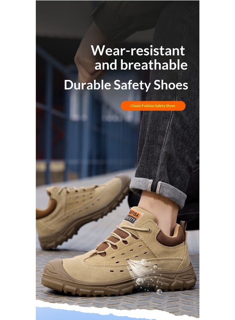 GUYISA Lightweight Steel Toe Shoes for Men | Comfortable Slip On Safety Sneakers | Puncture Proof Indestructible Fashion Work Shoes for Industrial Construction - Image 2