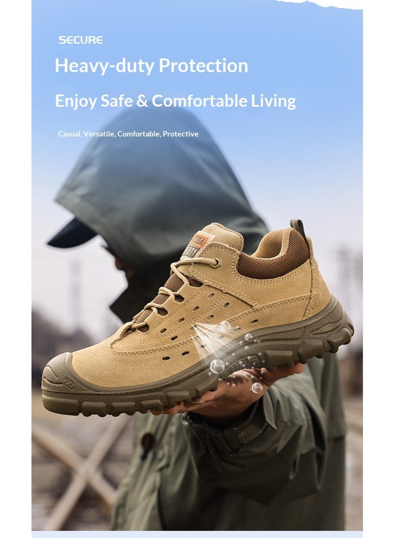 GUYISA Lightweight Steel Toe Shoes for Men | Comfortable Slip On Safety Sneakers | Puncture Proof Indestructible Fashion Work Shoes for Industrial Construction - Image 3
