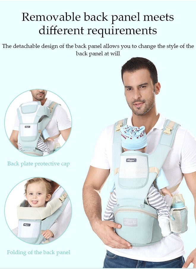 DUNISO 6 in 1 Carrying Multifunctional Baby Carrier, Waist Bench Hip Seat Baby Carrier for 0-36 Months Babies, Adjustable Size, Great for Hiking Shopping, Hiking, Traveling  - Image 5
