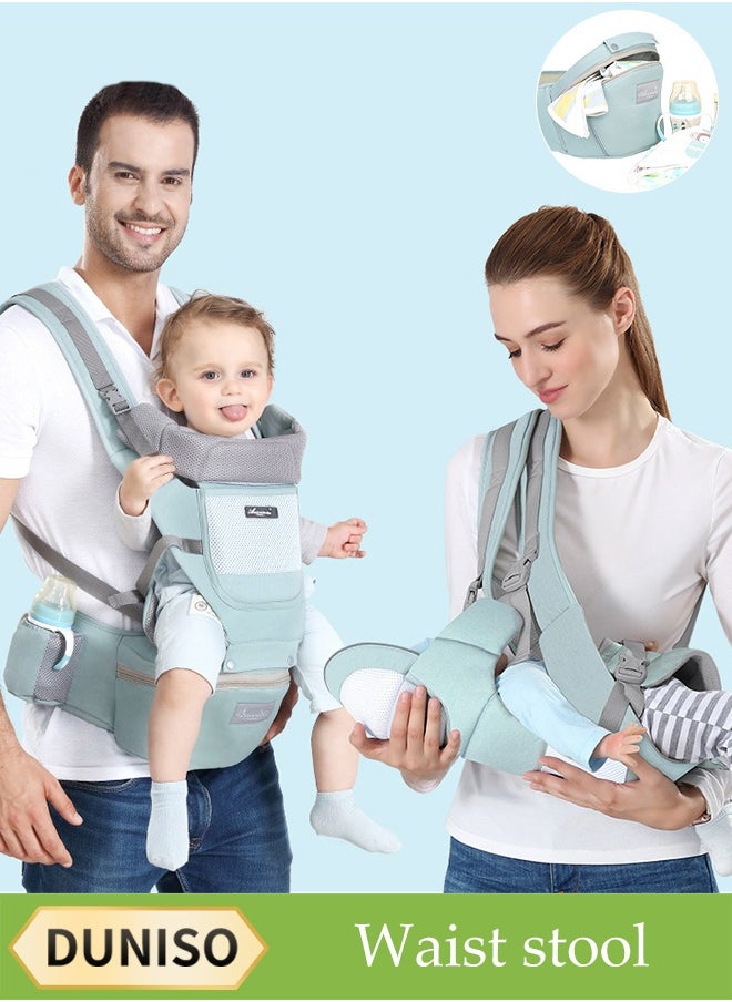 DUNISO 6 in 1 Carrying Multifunctional Baby Carrier, Waist Bench Hip Seat Baby Carrier for 0-36 Months Babies, Adjustable Size, Great for Hiking Shopping, Hiking, Traveling  - Image 1