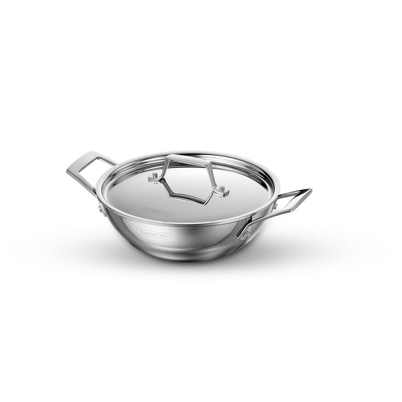 TRAMONTINA TRAMONTINA Aeion Triply 20cm/1.7L Kadai with SS 304 Lid | Healthy| Kadhai for Curry | Deep Fry | StirFry Cooking | Induction Friendly | Stay Cool Handle | NSF Certified | 10 Year Warranty* by Brand - Image 1
