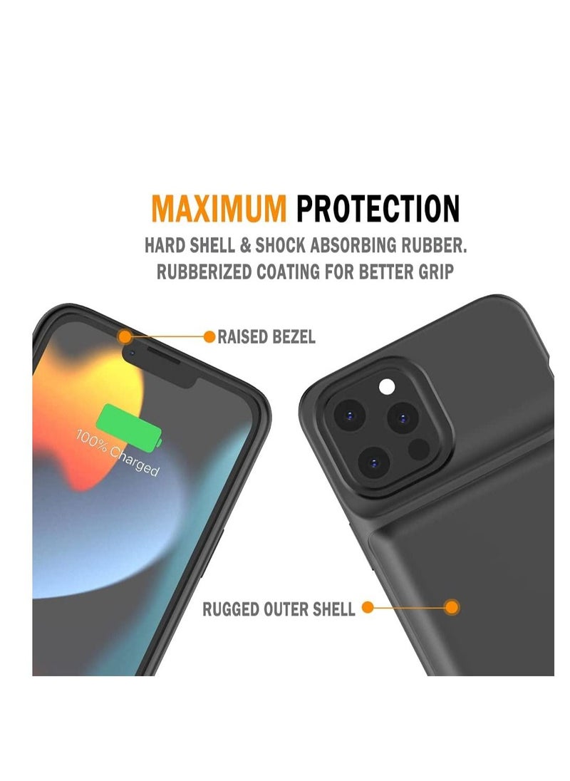 Generic - for iPhone 13 Pro Max/12 Pro Max Battery Case4800mAh Support SYNC Data Wired Headset External Backup Portable Pack Battery Charger Case for iPhone 13 Pro Max/12 Pro Max-6.7 inch - Image 1