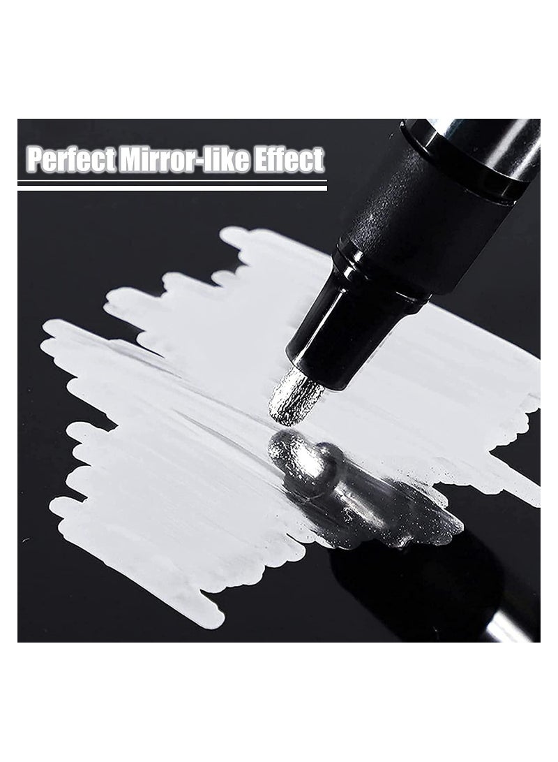 Generic 0.7mm Thin Liquid Chrome Paint Marker Pen, Silver Color Paint Pen with Mirror Effect, Suitable for All Kinds of Smooth Surfaces, Home, Car, Art Projects, Repairing - Image 2